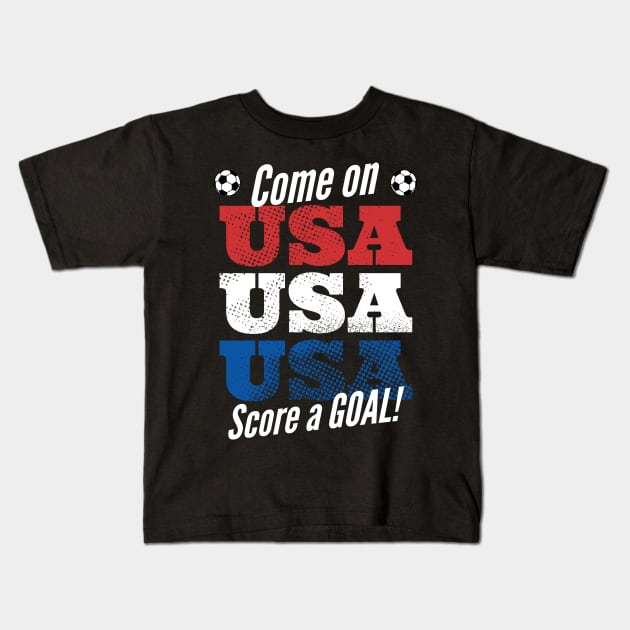 USA World Cup Soccer Fan Russia 2018 Kids T-Shirt by atomguy